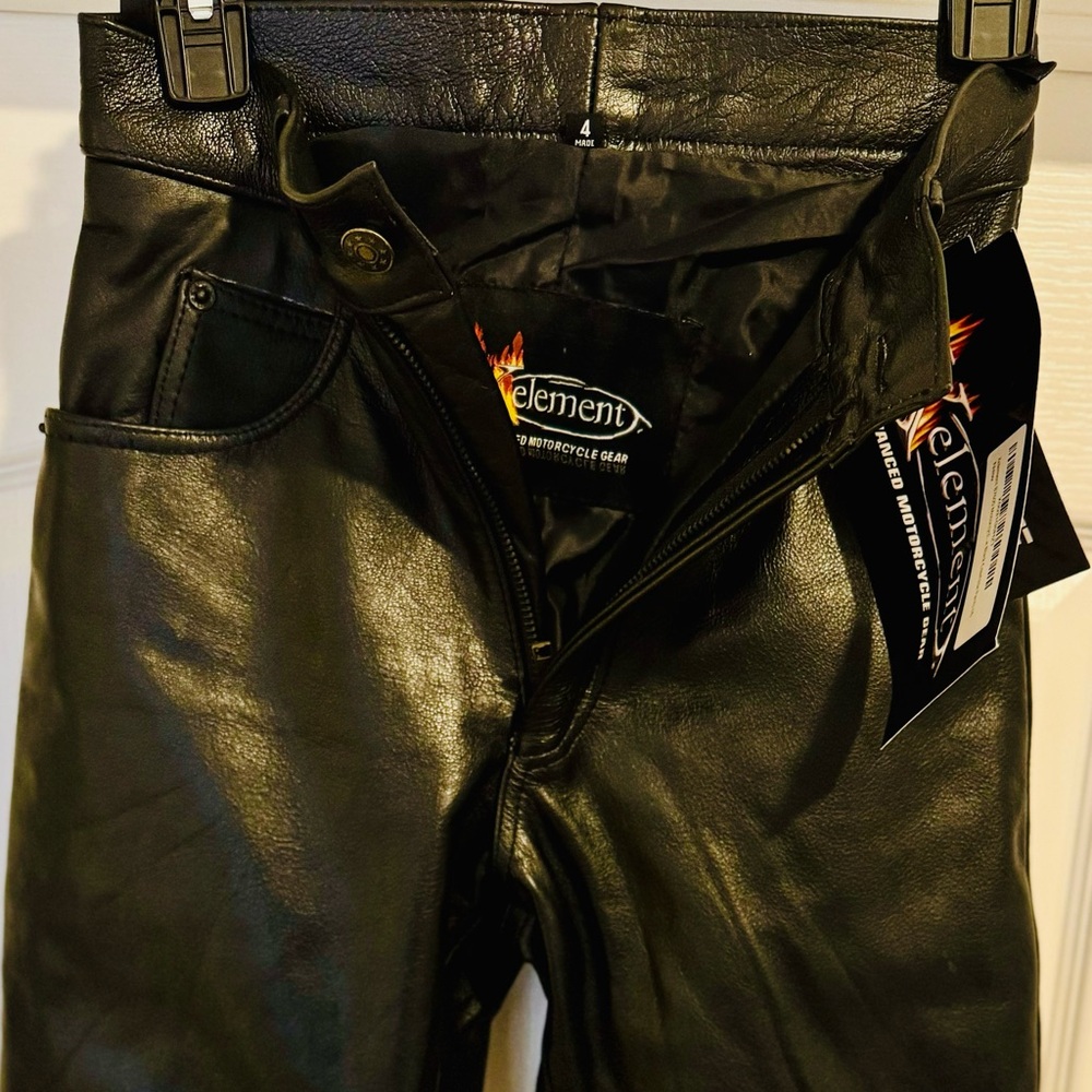 Real Leather Motorcycle Pants Size 4 never worn